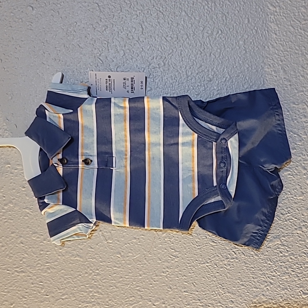 Carter's blue stripped outfit newborn